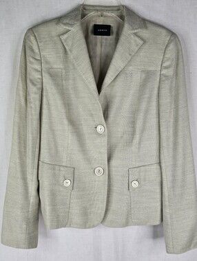 Akris Womens Size 10 Cashmere Silk Blemd Light Mint Green Blazer